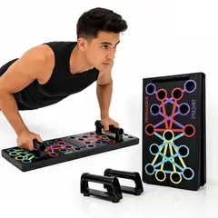 GENERICO - Tabla de Flexiones 4 en 1 Entrena Pecho Espalda Hombros y Tríceps en Casa