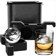 GENERICO - Bandeja de 2 moldes modelo Rosa Clear Ice Cube de 6cm diám.