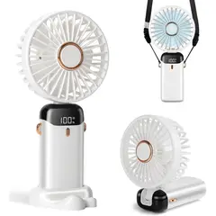 OEM - Ventilador de Mano Portatil 3 Posiciones Blanco