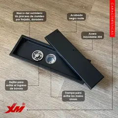 XM - Sumidero 10 x 30 Negro Mate Acero inoxidable 304