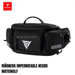MOTOWOLF - RIÑONERA IMPERMEABLE NEGRO