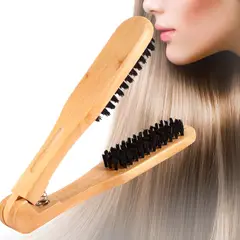 GENERICO - PEINE PROFESIONAL DOBLE CEPILLO ANTIESTÁTICO ALISADOR MOLDEADOR PELO CABELLO DE MADERA
