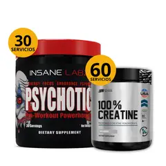 INSANE LABZ - Preentreno Psychotic grape + Creatina Creabolic UN 150gr