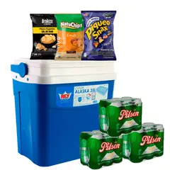 PILSEN - Cerveza six Pack Lata 473 mL + Cooler 35L + Snack
