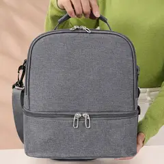 GENERICO - Lonchera Térmica Cooler Bag para Leche Materna Color Gris