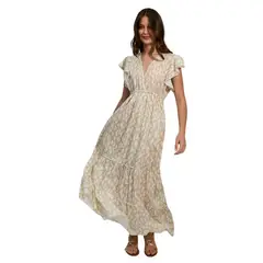 PERMUTA - VESTIDO LARGO MUJER CON MANGAS KAUAI