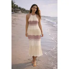 KUKUYU - Vestido tejido de hilo halter para mujer Sofi