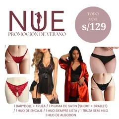 GENERICO - PACK 8 PRENDAS, PIJAMA / BABYDOLL Y TRUZAS TALLAS S M L