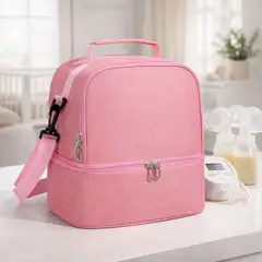 GENERICO - Lonchera Térmica Rosada Cooler Bag para Leche Materna