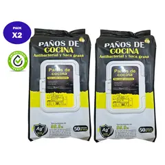 GENERICO - PACK X2 SACA GRASA EN PAÑITOS QUITA GRASA DESINFECTA COCINA
