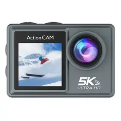 RENVMEXY - Cámara 5K Deportiva con Pantalla Táctil: Estabilización 6 Ejes y WiFi. ¡Incluye Accesorios!