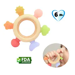 BABY - Mordedor Sensorial 360° con 6 Texturas para Aliviar la Dentición del Bebé C1