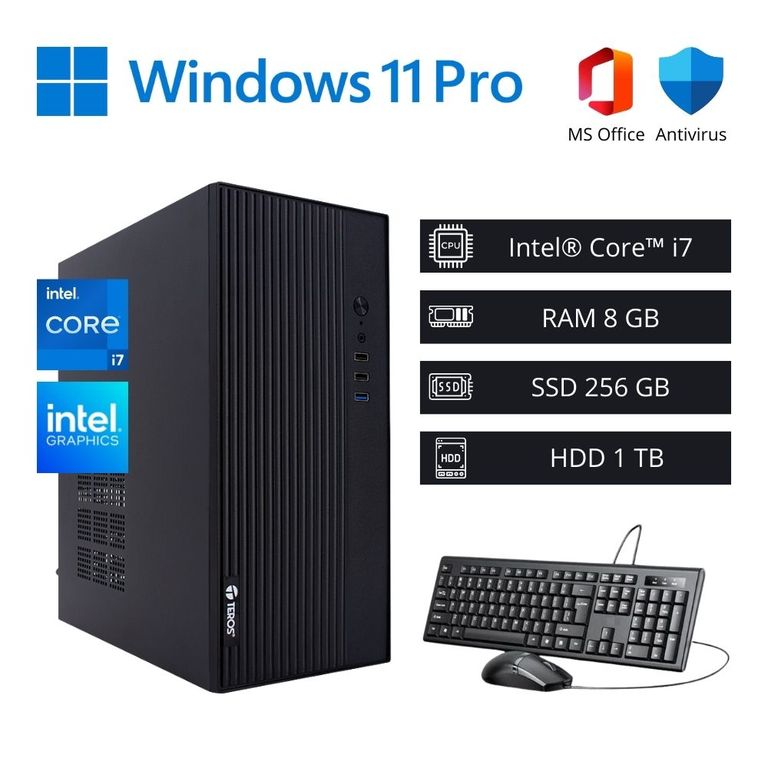 Computadora PC Core i7 3,80 GHz 8GB RAM 256GB SSD + 1TB HDD