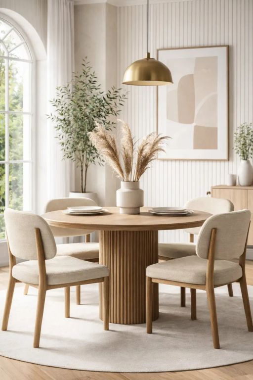 JUEGO DE COMEDOR 4 SILLAS NICOLAS BEIGE