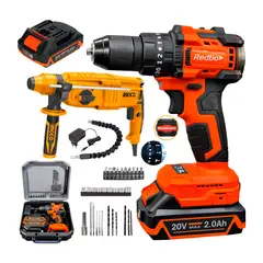 REDBO - Taladro Percutor Inalámbrico 20v + Rotomartillo 800w