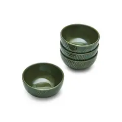 MIKASA - Juego de 4 cuencos para Dip 10cm cerámica color verde Jardin