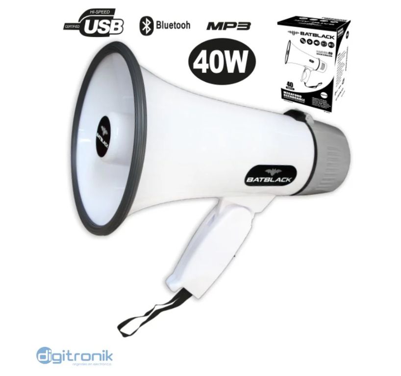 MEGAFONO RECARGABLE 40W BATERIA LITIO 37V BT-XB32