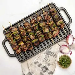 VICTORIA - Plancha Reversible Hierro Fundido Curada 21 x 33 cm