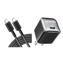 ANKER - Cargador de Pared + Cable USB-C a USB-C 1.8 m USB-C - iPhone -Samsung- nEGRO