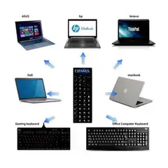 GENERICO - Sticker Pegatinas de Letras para Teclado Pc o Lapto en Español