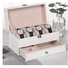 GENERICO - Joyero Organizador Porta Relojes,Pulseras y Anillos De 2 Niveles Blanco
