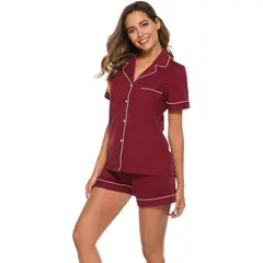 OTTOWARE - PIJAMA CAMISERO DAMA GUINDA