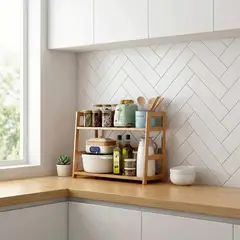 ZALMOHADAS - Estante Multiusos de Bambú 3 Niveles –