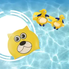 ROHS - Pack Amarillo Gorro + Lentes de Natación Con Diseño Niños