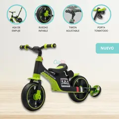 GENERICO - Bicicleta Guía 3 en 1 para Niños «CYCLO GUÍA» GREEN