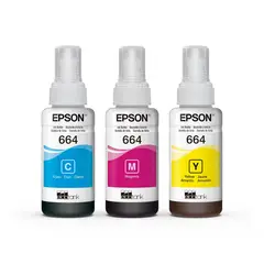 EPSON - Pack de 3 botellas de tinta CyanMagentaAmarilla T664
