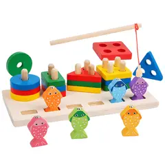 GENERICO - Juego Montessori Figuras Geométricas y Pesca Imantada