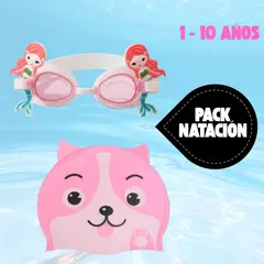 ROHS - Pack Gorro + Lentes de Natación Con Diseño Para Niñas