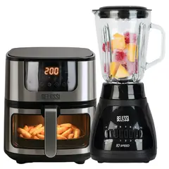 BELESSI - Combo x2: Freidora de Aire 4.5lt + Licuadora 10 velocidades 500W 1.5lt
