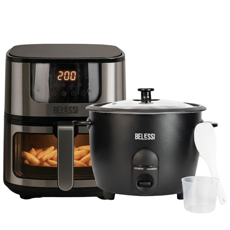 Combo x2: Freidora de Aire 4.5lt + Olla Arrocera 1.8lt