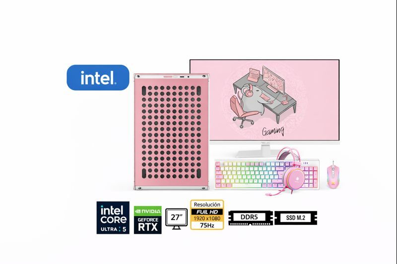 Computadora Enovu Core Ultra 5 225F 8GB 500GB SSD 27" RTX 3050 6GB Windows 11 Pro