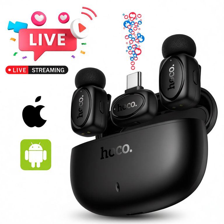 L19 Microfono Dual Tipo C- Ip Captador De Sonido Hd 360