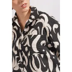 LUVARO - Blusa Manga Corta Estampada