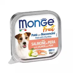 MONGE - Fruit Pate Salmon Pera 100gr - Perros Adultos