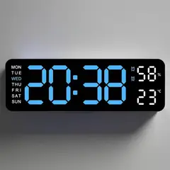 GENERICO - RELOJ DESPERTADOR CON PANTALLA LED,FORMA RECTAMGULAR 9 PULGADAS