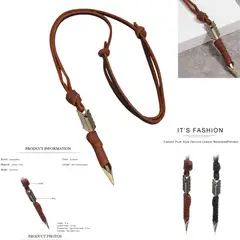 GENERICO - Collar con colgante de flecha de cuero Vintage hecho a mano