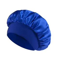 GENERICO - GORRO DE SATIN PARA DORMIR CABELLO LISO Y RIZADO EVITA ENREDOS AZUL