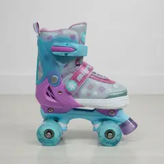 GENERICO - Patines Infantiles Ajustables 4 Ruedas Turquesa S 31-34