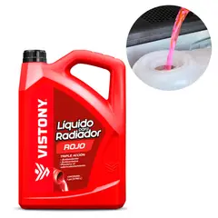 VISTONY - Líquido para Radiador Refrigerante Galón Rojo