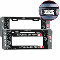 GENERICO - Porta Placa Modelo Europeo Machu Picchu Negro