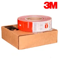 3M - Cinta Reflectiva 2″ x 457 m RojoBlanco Rollo