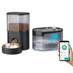 GENERICO - Alimentador Automatico Mascota + Fuente de Agua 2 en 1 2.5 Litros