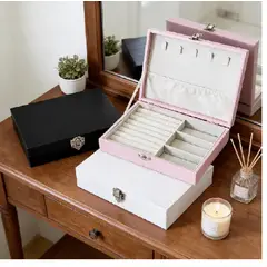 GENERICO - Joyero Organizador de Joyas Cofre para Anillos Aretes PulserasRosado