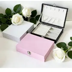 GENERICO - Joyero Organizador de Joyas Cofre para Anillos Aretes PulserasNegro