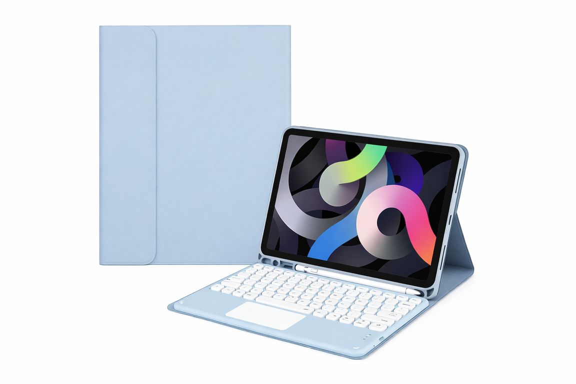 FUNDA CON TECLADO + TOUCHPAD IPAD 9TH GEN 10.2 ACERO