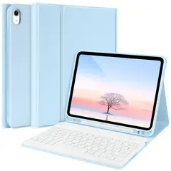 GENERICO - FUNDA CON TECLADO + TOUCHPAD IPAD 9TH GEN 10.2 CELESTE